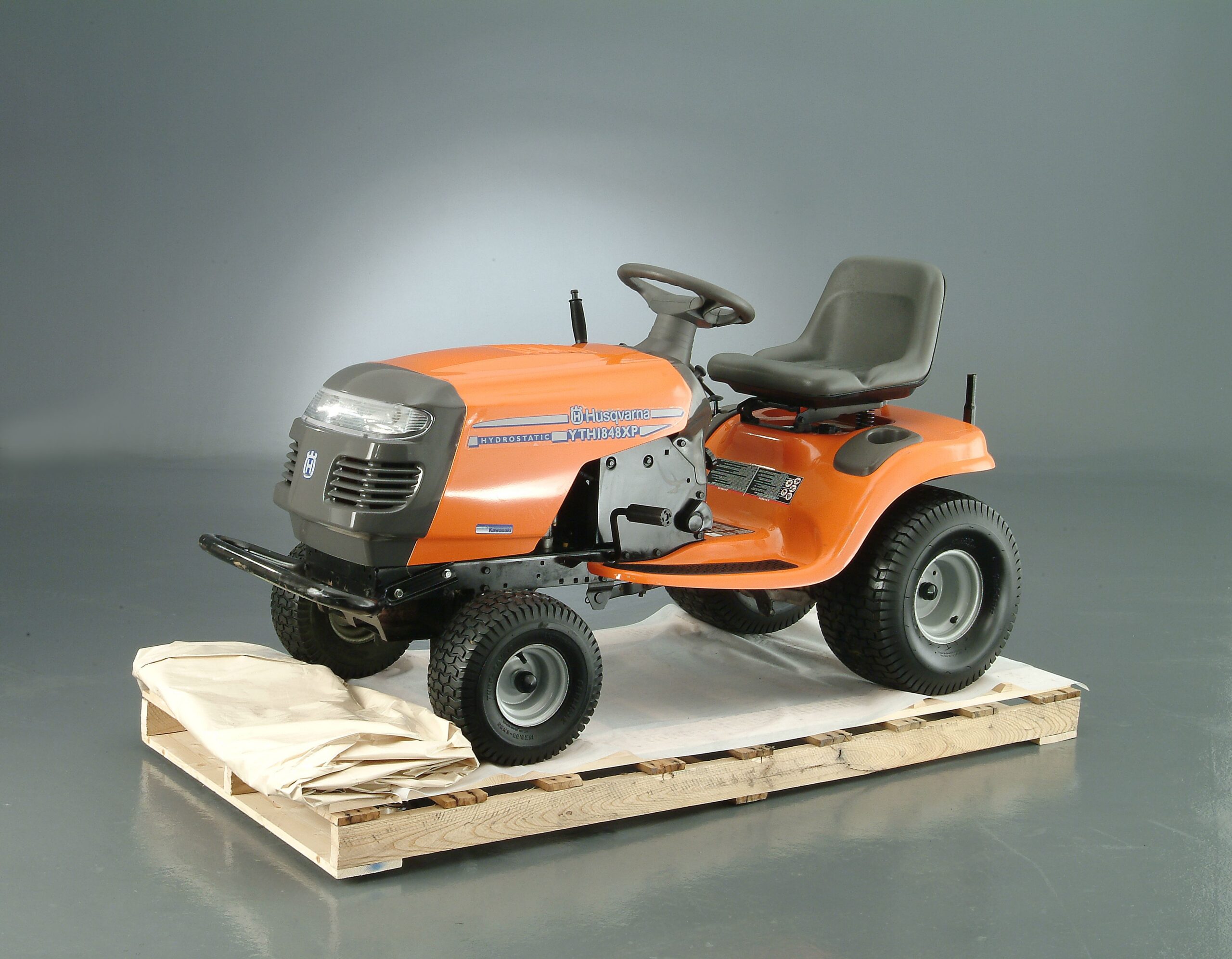 Orange Tractor on a Pallet