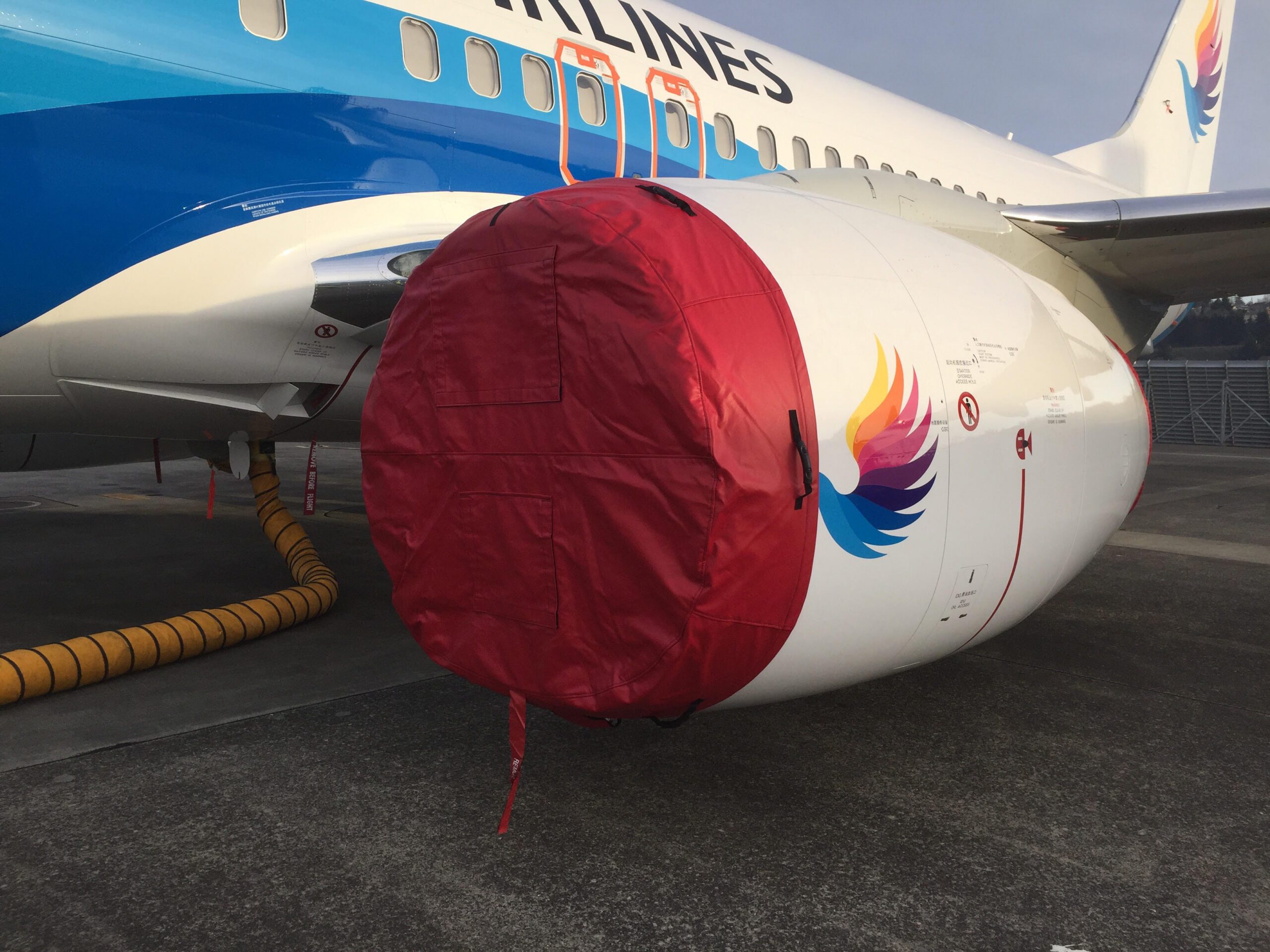 Red Airplane Engine Cover