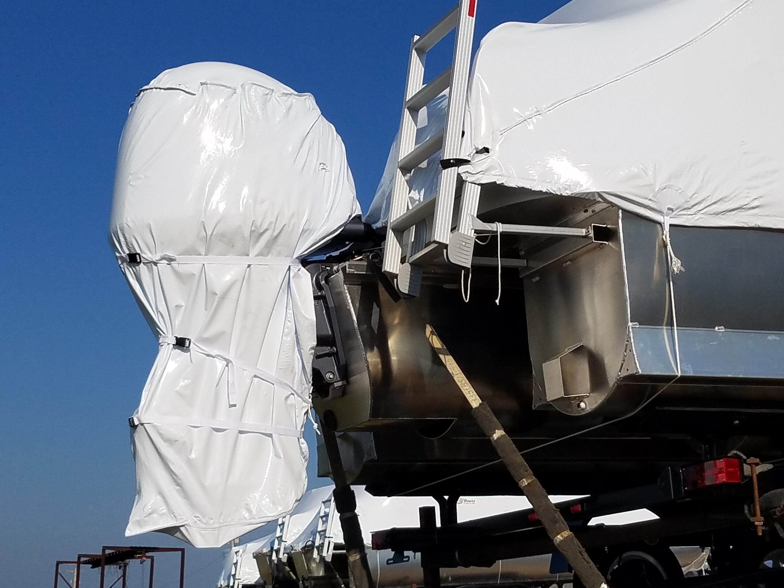 Boat with Engine Cover