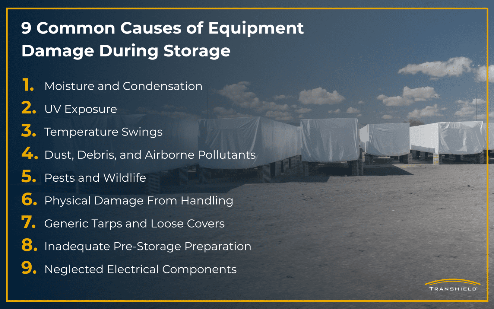 9 Common Causes of Equipment Damage During Storage Infographic
