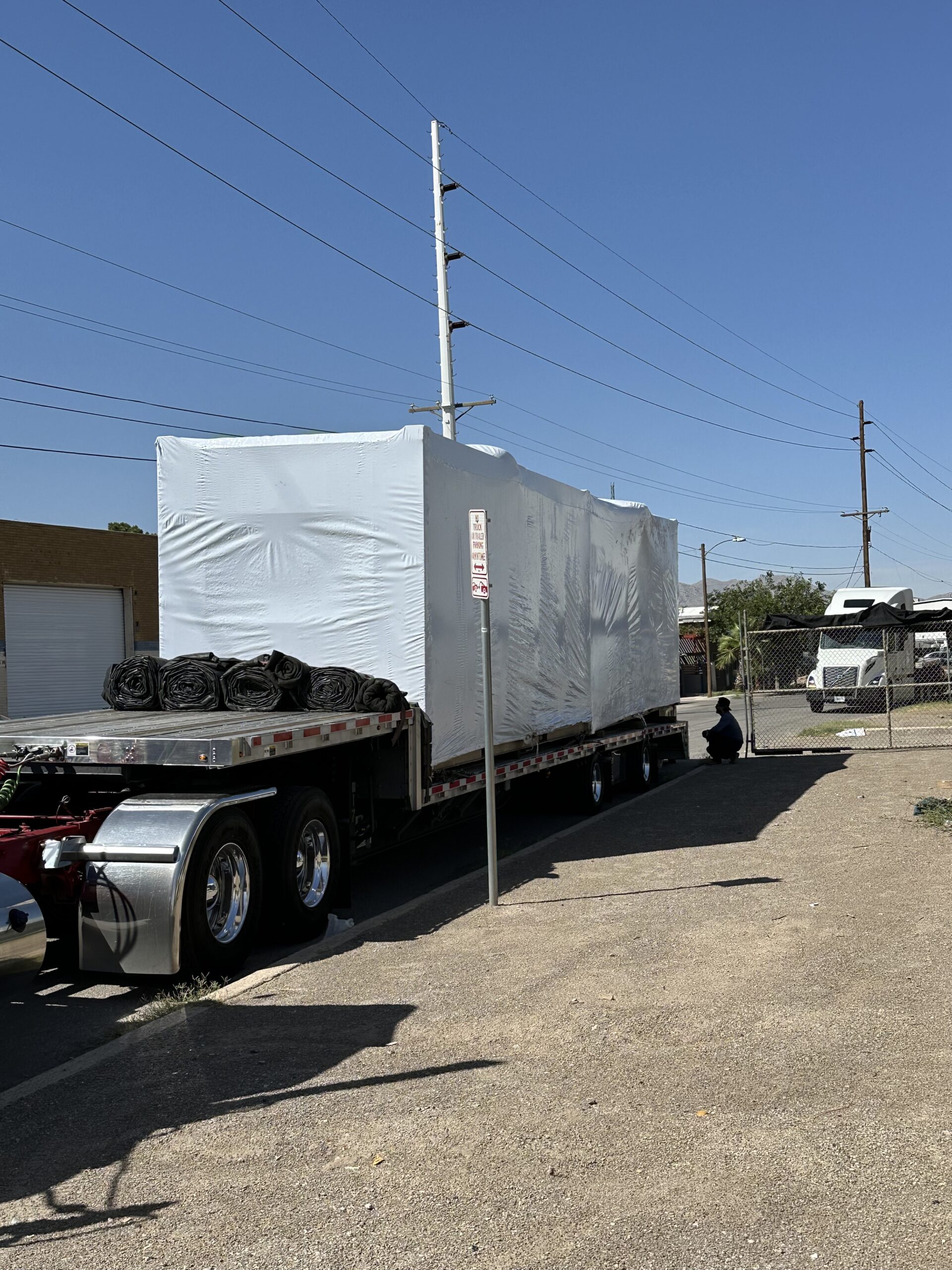 Semi Truck with Cover on Trailer