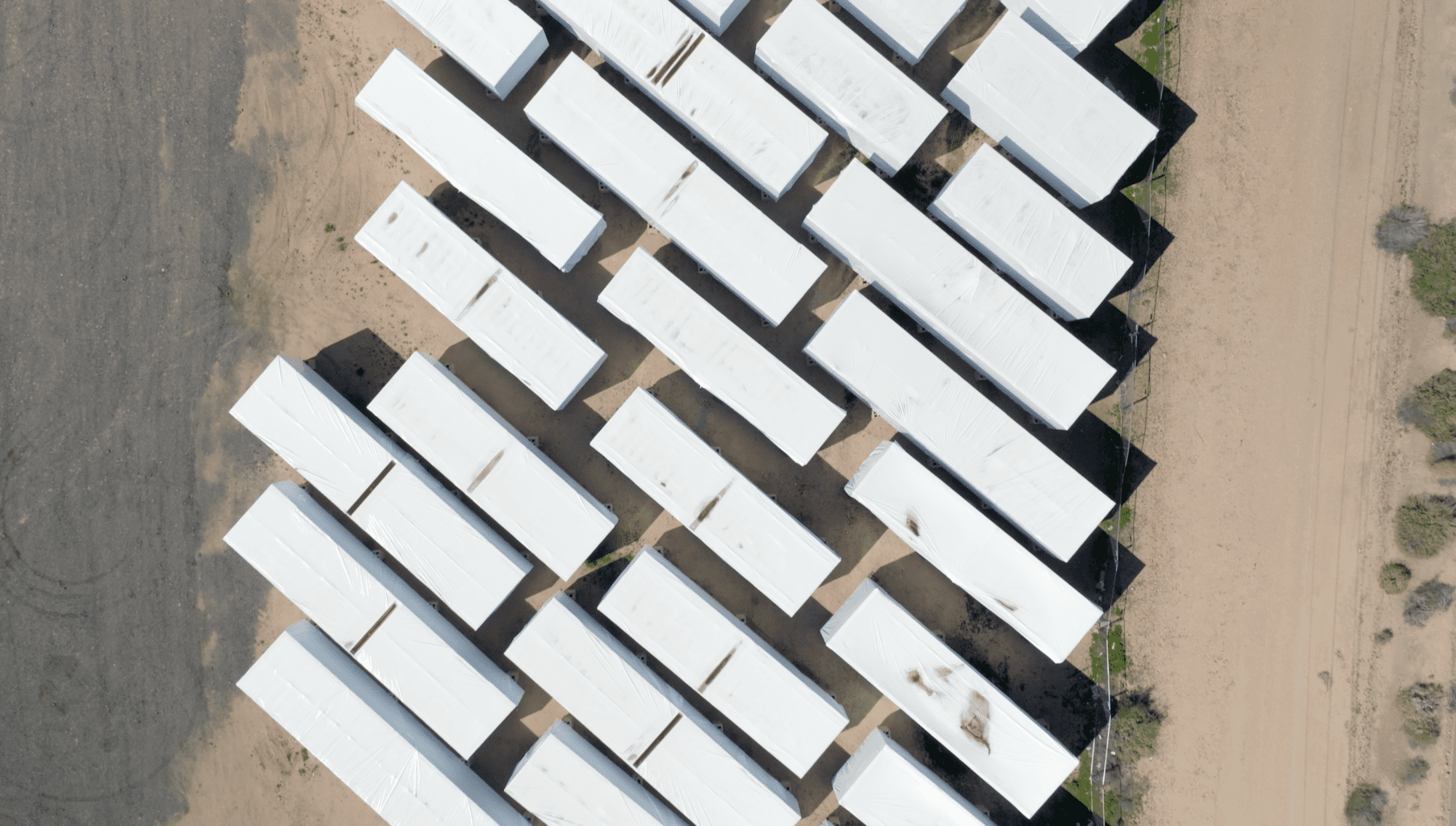 Aerial View of Transhield Covered Equipment
