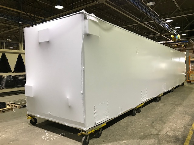 long, rectangular machinery covered