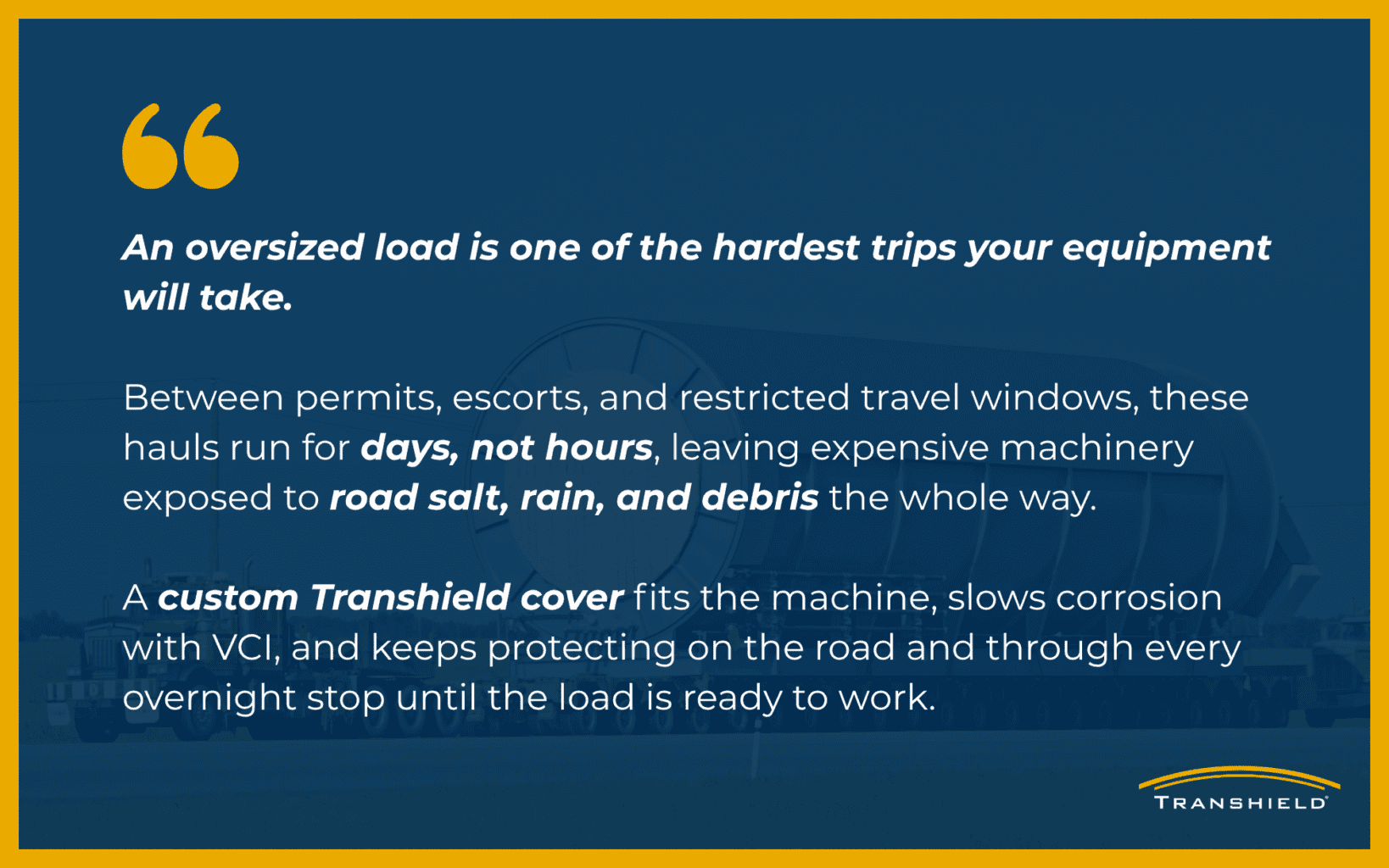 Protecting Equipment on an Oversized Load Infographic