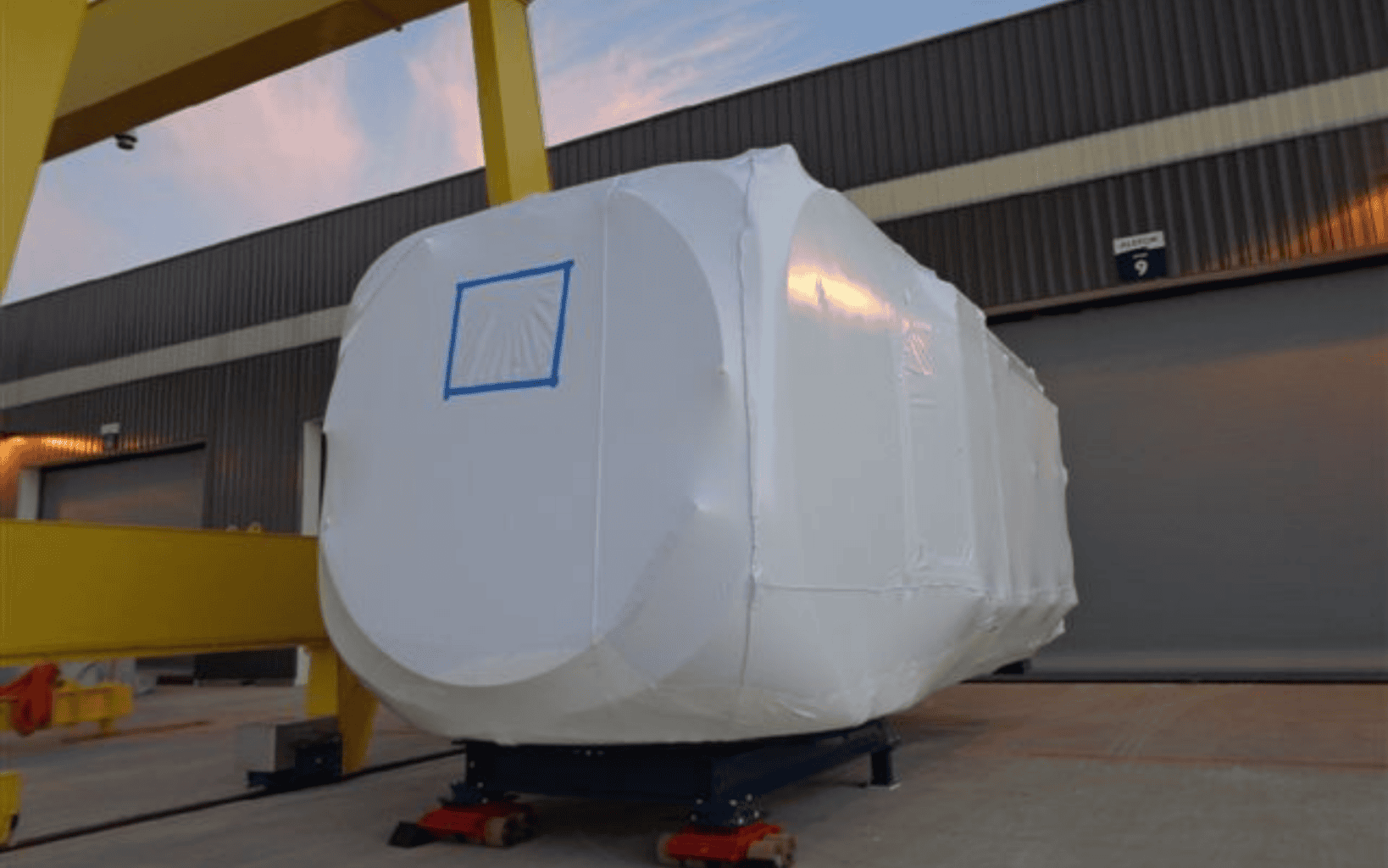 transhield shrinkable cover over equipment